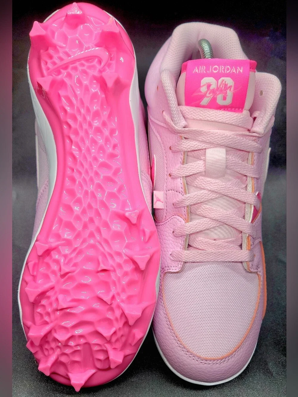 Nike Air Jordan Stadium 90 Low TD Football Cleats Pink Sz 10 Men NIB